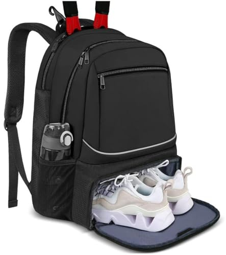 HVRFJXI Borsa portatile per il trasporto di racchette, zaino da tennis, sport all'aperto, badminton, 2 racchette, borsa da tennis, zaino professionale da tennis con tasche separate per scarpe