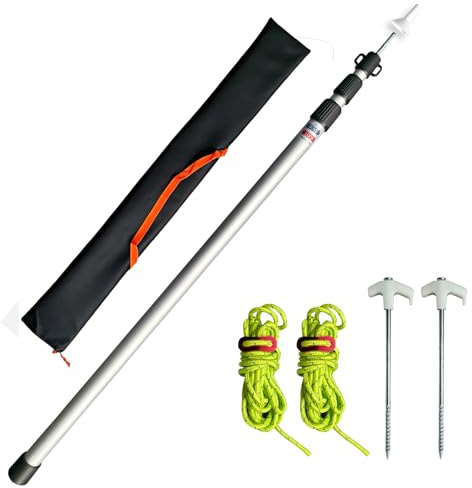 Dulepax RV Awning Adjustable Poles One-Set Aluminum Tent Rods 90-230cm for Tarp, Canopy, Awning, Camping Shelter, Comes with 2 Ground Nails,2 Wind Ropes.