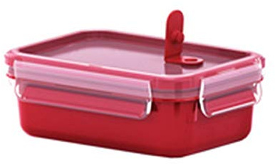 Emsa 517776 - Recipiente para Alimentos Rectangular de 1.2 l, plástico, Rojo, 22.5 x 16.3 x 5.8 cm