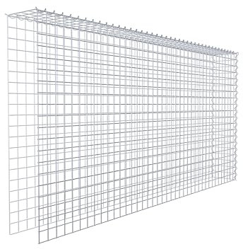 GABIONA Cesta de piedra de gavión rectangular, malla de 5 x 5 cm, profundidad de 20 cm, cesta de cultivo tipo 4, cierre de espiral, galvanizado (200 x 100 x 20 cm)
