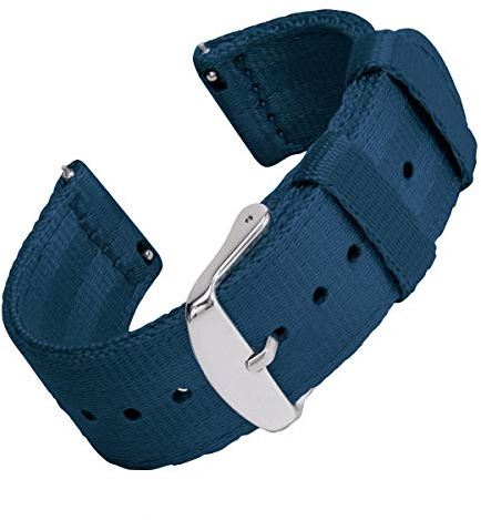 Archer Watch Straps - Seat Belt Nylon Quick Release Watch Bands (Navy, 20mm)