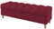 Furninero - Tiefer gepolsterter Sitzbank Sitzhocker Sitzruhe Betthocker Ottomane, mit Stauraum, Gerundete Beine, 140 cm breit, Majestic Velvet Wine Red Stoff (Licht zu reinigende), Rot