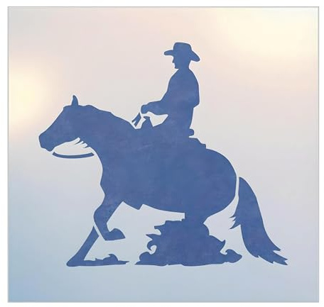 Reining Horse and Rider Stencil - 8.5 x 8 Reusable Mylar Horse Stencil Painting DIY Gifts Crafts Wall Decor Animal Stencils Airbrush Country Laser Cut Template - The Artful Stencil