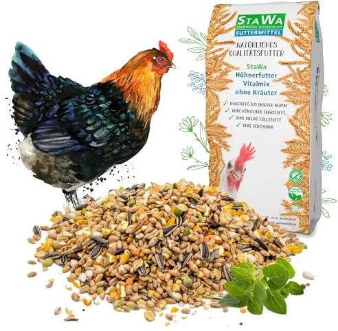 STAWA Hühnerfutter Vitalmix ohne Kräuter, das Beste Geflügelkörnerfutter, ohne Gentechnik, 10 kg