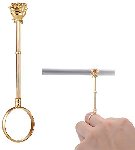 Bague Porte Cigarette Élégante pour Femmes et Hommes - Anneau Protège-Doigt Fumeur - Or Rose, 17 mm - Empêche les Brûlures et Salissures