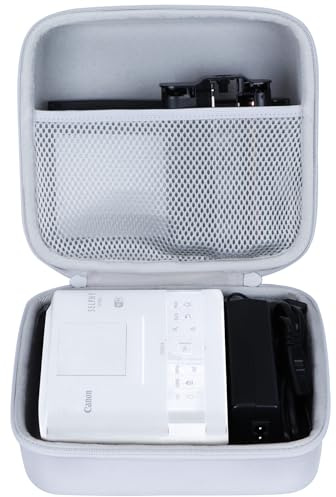 Lebakort Hart Reise Schutz Hülle Etui Tasche für Canon SELPHY CP1500 / CP1300 / CP1200 Mobil Tragbar Unterwegs Mini Fotodrucker (Weiß)