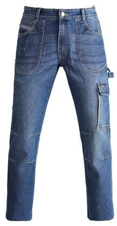 Siry Work KAPRIOL Touran Jeans per Lavoro e Tempo Libero Elasticizzati in Cotone Denim Multitasche (TG.M)