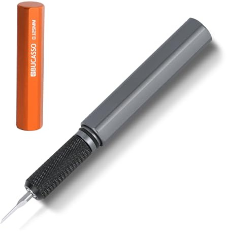 Bucasso Model Scriber, Line Scriber with Tungsten Steel Blades, Model Scribing Tool for Modeling Hobby, RG Scale Model, Gundam Model Kit, Plastic Models, Resin GK Carved Engraved Lines (0.125MM)