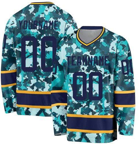 XYYYHTL Camiseta De Hockey sobre Hielo Personalizada con tu Nombre/Equipo/número Camiseta de Hockey con Nombre Adecuada para Regalos para Niños y Adultos