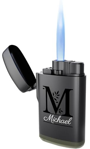 Bl4ckPrint Mechero personalizado con iniciales y nombre, impresión UV personalizada, rellenable de gas licuado, regalo