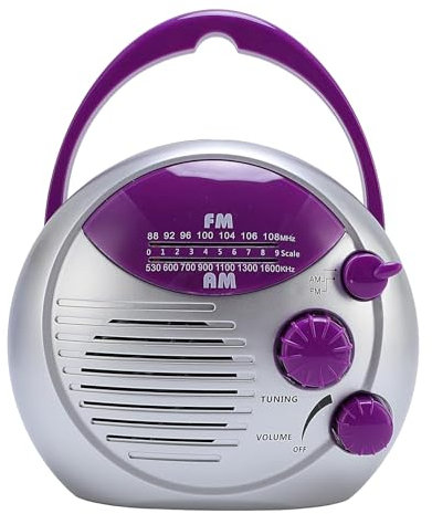 Radio De Salle De Bain, Radio De Douche Am FM Imperproof | De Baignade À La Plainte,AM Imperméable AM ​​FM, Petit Récepteur De Diffusion À Batterie À Batterie avec Haut-Parleur pour La Cuisine