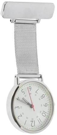 UKCOCO Reloj de Bolsillo para Enfermeras de Acero Inoxidable Clip, Diseño Minimalista y Funcional para Hospitales y Otras Instalaciones Médicas