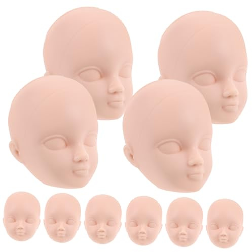 LOPUNER 10 Cabezas de Muñecas para Pintar de Plástico para Proyectos DIY, Prácticas para Maquillaje y Cambio de Ropa en Muñecas Infantiles