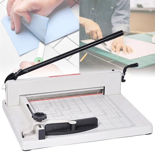 HCLYXOZ Taglierina manuale per carta resistente, taglierina industriale commerciale a ghigliottina, capacità 400 fogli, per tagliare carta, pelle, PVC, tessuti non tessuti (A3)