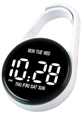 Reloj de Llavero Digital con Clip para Colgar en Bolsillos, Pequeño Dispositivo de Medición del Tiempo para Mochilas y Cinturones, Reloj Electrónico Digital de Llavero