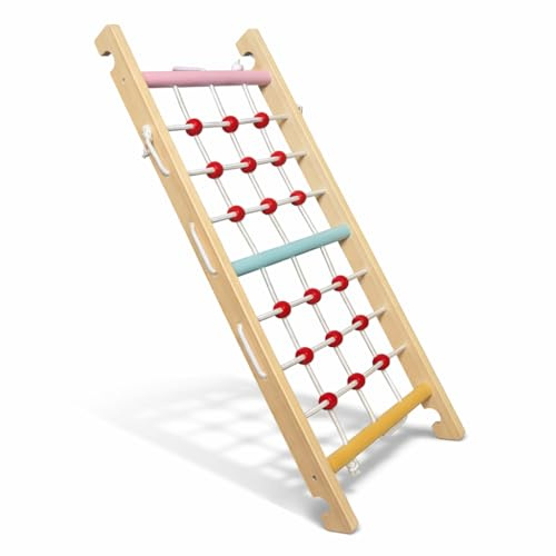 Dastium Kids Kletternetz für Klettergerüst – Montessori Zubehör für Kinder in Pastellfarben