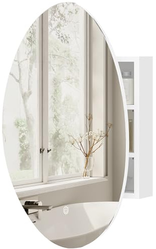 HOMCOM Specchio Bagno Contenitore Irregolare con Luce LED 50x70cm Bianco