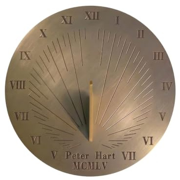 Personlised Garden Sundial, Engraved Gift Outdoor Brass Sundial for Garden Decoration, Custom Two Line Message for Wedding, Birthday, Anniversary, Retirement, Memorial Gift, Traditional Decorative