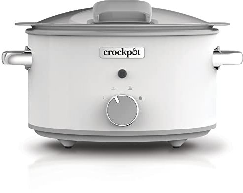 Crockpot Schongarer mit kratzfester DuraCeramic-Antihaftbeschichtung | Warmhaltefunktion | 4 l (3–4 Personen) | Weiß [CSC038X]