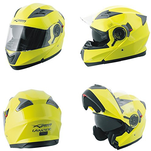 Casco Modular Homologado Moto Touring Sport Pantalla Parasol Fluo M