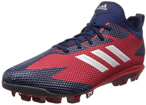 adidas Adizero SP Point Baseball Shoes Molded Cleats (Power Red Silver Navy, UK Footwear Size System, Adult, Men, Numeric, Medium, 8)