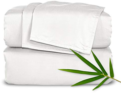 King Sheets by Pure Bamboo, Genuine 100% Organic Viscose Derived from Bamboo Bed Sheet Set, Soft & Cooling, Double Stitching, 2 Year Quality Promise (King, White)