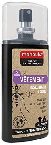 MANOUKA Spray Insecticide Anti-moustiques Tissus - Lot de 2
