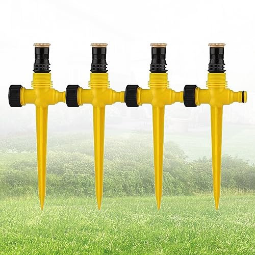 4 Stück Rasensprenger,Sprühregner Garten 360° Automatische Bewässerung Gartensprenger Automatic Water Sprinkler Irrigation System Einstellbarer Wassersprinkler Für Garten, Rasen, Pflanzen