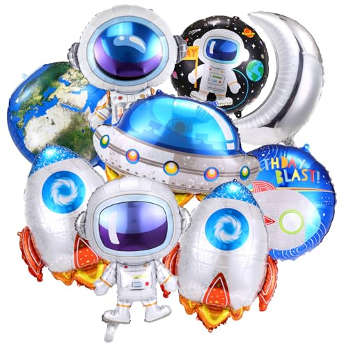 Kesote 9Pcs Space Balloons, Planets Astronaut Party Decorations | Space Theme Party Decoration, Room Decor