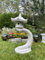 FABRIQ Eto-Doro Grande lampe japonaise Rankei Lanterne japonaise, figurine en pierre, grise, résistante au gel, massive L : 36 cm l : 26,5 cm H : 70 cm Poids : 26 kg pour l'extérieur