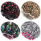 Abeillo 4 Packs Double Layer Shower Caps Reusable Bath Cap Waterproof Elastic Shower Hat Edge Covering Ears for Women Shower Spa Salon