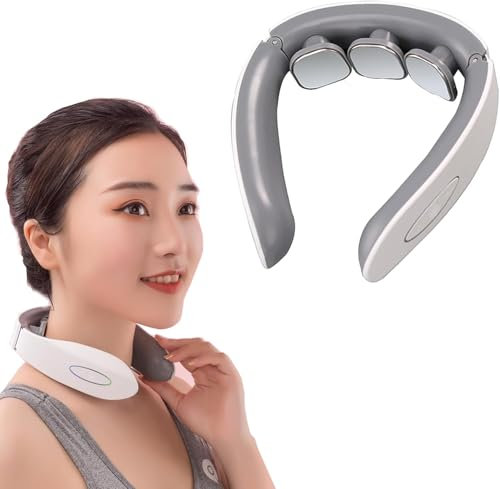 Masseur cervical cou, masseur électrique pour cou, physiothérapie électromagnétique profonde, soulage la douleur, 4 modes et 15 niveaux, convient à tous les lieux