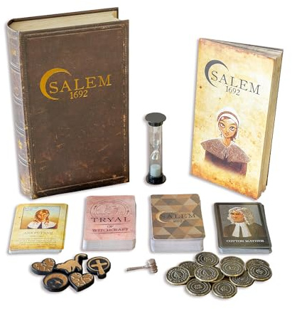 Facade Games Salem 1692 Deluxe Edition Board Game - Witch Hunt Game for Friends and Family - A Game of Cards, Strategy, Deceit, and Luck for 4-12 Players