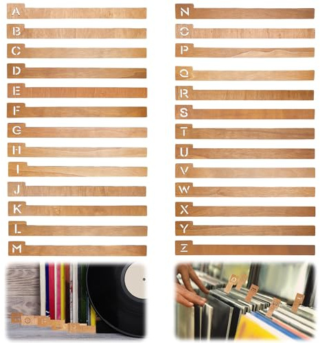 26 separadores de discos de vinilo A-Z, separadores alfabéticos, separadores alfabéticos, separadores de discos de vinilo con registros, para álbum, CD, DVD, libro multimedia, almacenamiento en