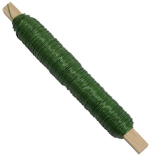 AERZETIX - Bobine fil de fer pour fleuristerie et bricolage 0.5 mm x 50 m - créations florales artisanat décoration loisir créatif - en métal - couleur vert