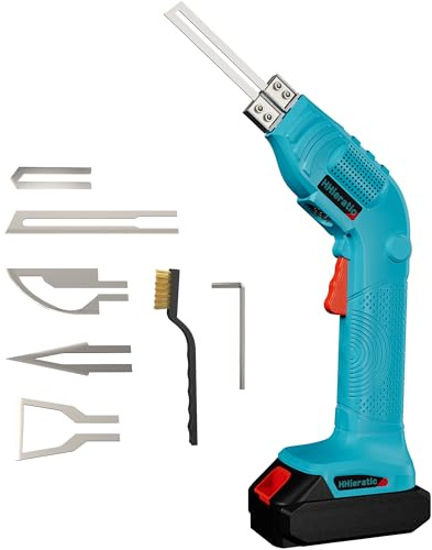 HHieratic Coltello elettrico senza fili con batteria, kit taglierino per polistirolo elettrico con controllo della temperatura max 500 ℃, coltello caldo da 150 W con 6 lame per tagliare cinghie