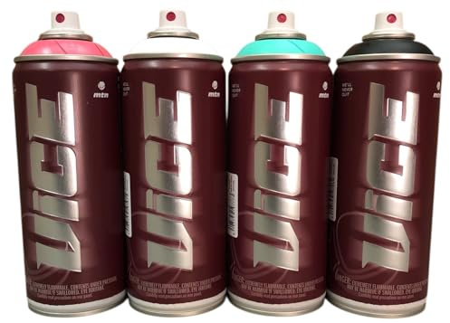KLAMOTTEN STORE Miami Vice - Lote de 4 botes de spray para graffiti (4 botes de 400 ml, alta presión)