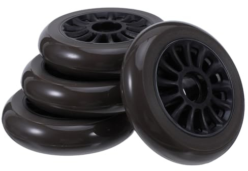 DECOMELODY 4 Pezzi Ruote in Plastica per Skateboard e Monopattini Silenziose e Leggere con Cuscinetti Silenziosi per Pattini Inline Hockey Indoor Outdoor e Carrelli da Spesa