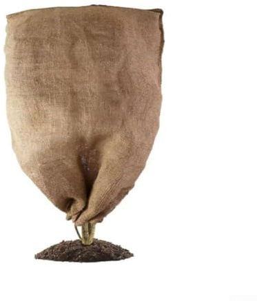 Niceminiwall Housse de protection contre le gel pour plantes – Housse d'hiver en toile de jute respirante avec fermeture éclair et cordon de serrage pour un ajustement sûr, 60 x 80 cm (kaki, paquet