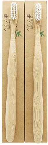 2 unidades n-amboo bambú cepillo de dientes para adultos oral care| eco-toothbrush | Natural dientes blanqueamiento | blanco nailon cerdas suaves cepillo de dientes manual