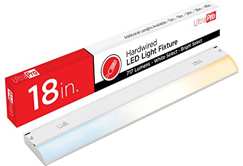 UltraPro 18 inch Hardwired Under Cabinet Lights, 3 Color Settings - 2700K/4000K/5000K - Warm White, Cool White, and Daylight, Under Cabinet Lighting, Dimmable Under Counter Lights for Kitchen, 45367