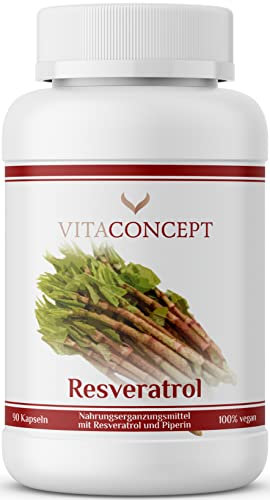 Resveratrol I Der Vergleichssieger* I 500 mg Trans-Resveratrol pro Kapsel I 90 Kapseln (3 Monate) aus japanischem Staudenknöterich I laborgeprüft I vegan I hochdosiert I Vitaconcept
