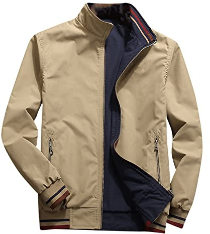 UNeedVog Vestes Décontractées pour Hommes Collier Slim Fit Reversible Veste Cargo Outdoor Breaker