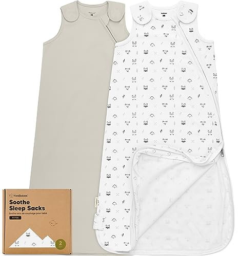 KeaBabies 2er-Pack Bio-Schlafsäcke 100% Baumwolle – Babyschlafsack, tragbare Babydecke, Schlafsack für Babys, Pucksack für Kleinkinder, Neugeborene, Säuglingsschlafsack, Mädchen, Junge (Nordic, M)