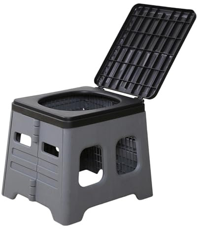 Walopola Outdoor-Toilette für Camping, Camping-Toilettensitz - Klapptoilette - Leichte LKW-Toilette, Faltbare Outdoor-Camp-Toilette für Camping, Reisen und Notfälle