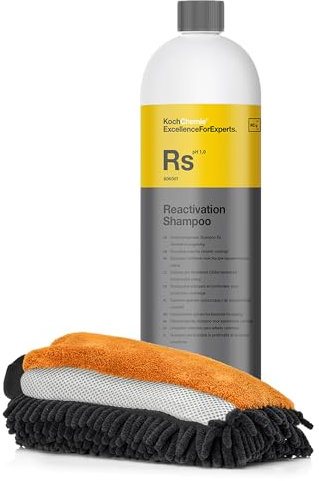 autopflege Reinigungsset mit Koch Chemie Reactivation Shampoo 1L und Auto Waschhandschuh | Autoshampoo zur Auffrischung von Keramikversiegelungen