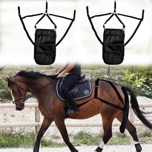 Horse Manure Bag,2 Pack Horse Diaper Manure Collection Bag, Waterproof PU Inner Horse Poop Organizer Bag, Portable Manure Collection Tool for Parade Travel Wedding(M)