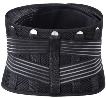 Hohopeti Cinturón Soporte Lumbar Transpirable para Running y Fitness Banda Protectora de Cintura con Alta Elasticidad para Abdominales y Espalda Unisex Negro