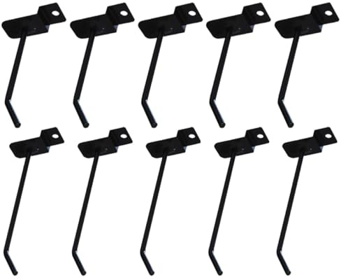 Homoyoyo 12Pcs Black Pegboard Hooks Set, 10Cm 15Cm Iron Perforated Wall Hanging Hooks for Display Rack, Shelf, and Tool Storage in Retail or Home Use