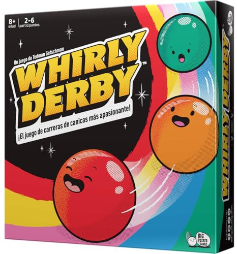 Big Potato Games Whirly Derby | ¡El Juego de Carreras de canicas más apasionante!, Juego de Mesa, A Partir de 8 Años, De 2 a 6 Jugadores, 30 Minutos, Español